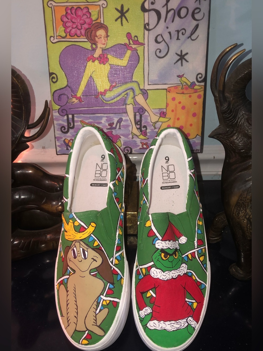 GRINCH & MAX No Boundaries Green Slip-On Holiday Sneakers
